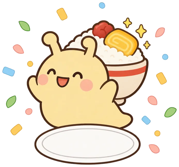 ばんざいして喜ぶかたつむり